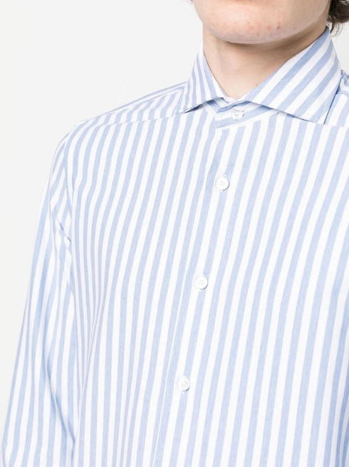 stripe-pattern long-sleeve shirt